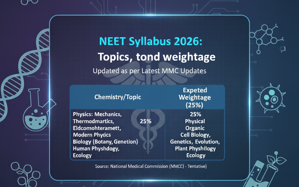 NEET Syllabus 2026: Topics, topics and weightage updated according to the latest NMC updates